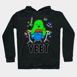 Yeet - Trendy Dance - Funny Avocado Cute Clipart Veggies - Musical Beats Drummer Hoodie